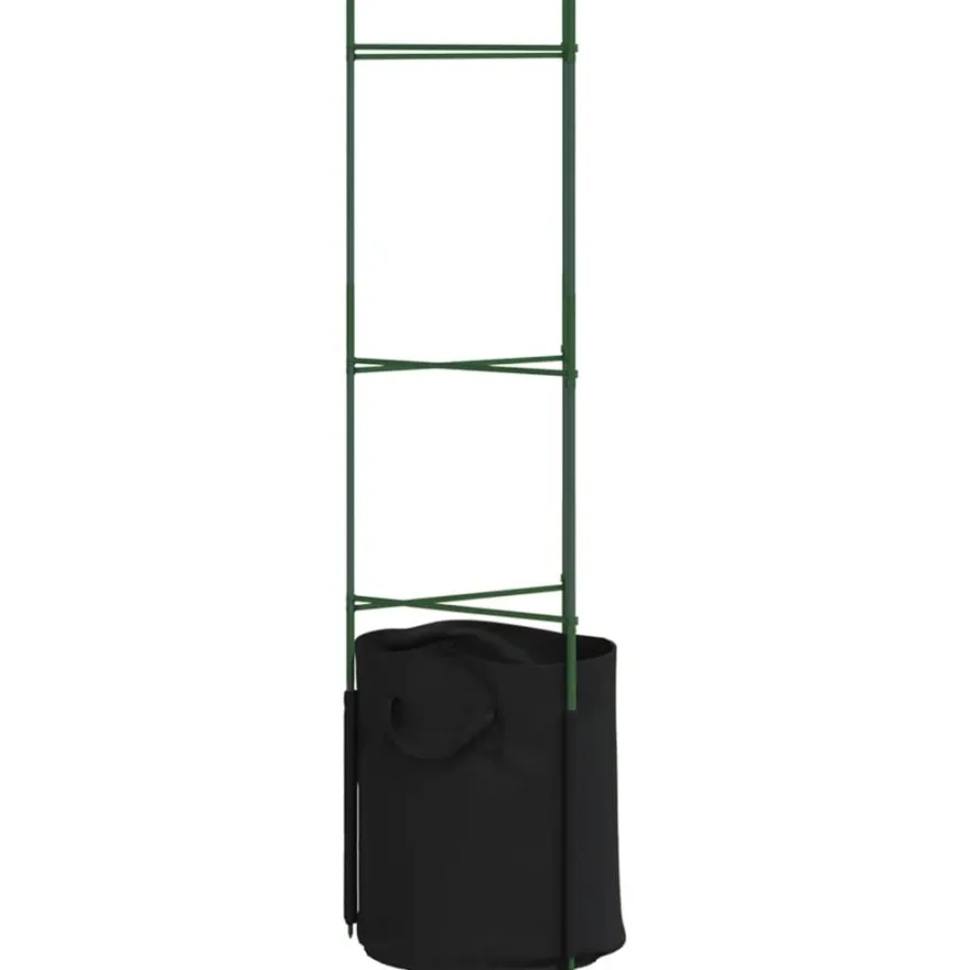 Tomaattihäkki kasvipussilla 8 kpl 116 cm teräs ja PP (81492)