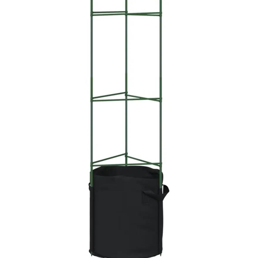 Tomaattihäkki kasvipussilla 8 kpl 116 cm teräs ja PP (81492)