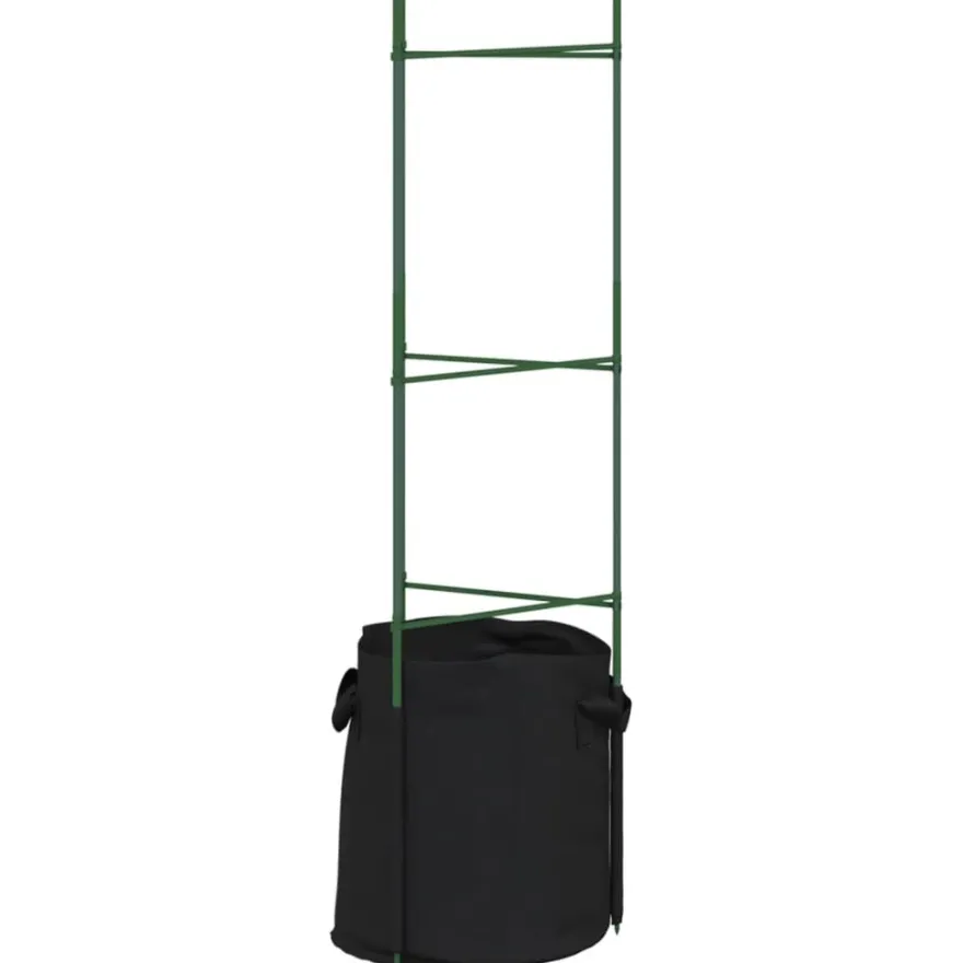Tomaattihäkki kasvipussilla 8 kpl 116 cm teräs ja PP (81492)