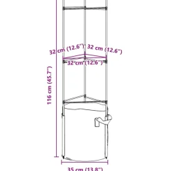 Tomaattihäkki kasvipussilla 8 kpl 116 cm teräs ja PP (81492)