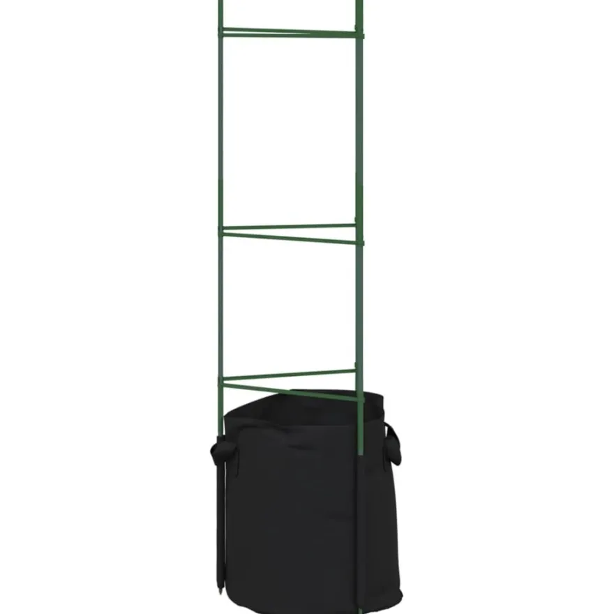 Tomaattihäkki kasvipussilla 8 kpl 116 cm teräs ja PP (81492)