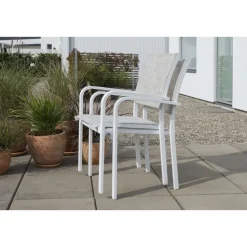 Tuoli Hånger, pinottava, beige/valkoinen