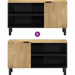 TV-kaappi Ruskea 80x31,5x46 cm Massiivipuu Mango (17735)