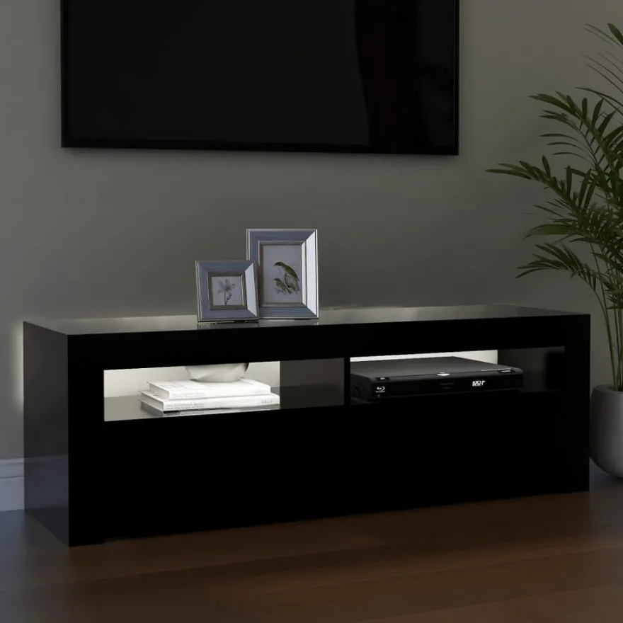 TV-kaappi/taso LED-valoilla, 120x35x40 cm, eri värejä (09085)