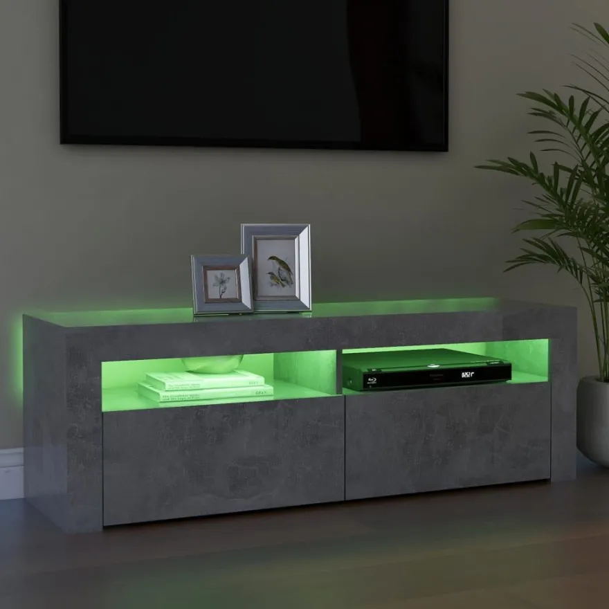 TV-kaappi/taso LED-valoilla, 120x35x40 cm, eri värejä (09085)
