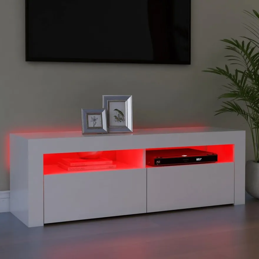 TV-kaappi/taso LED-valoilla, 120x35x40 cm, eri värejä (09085)