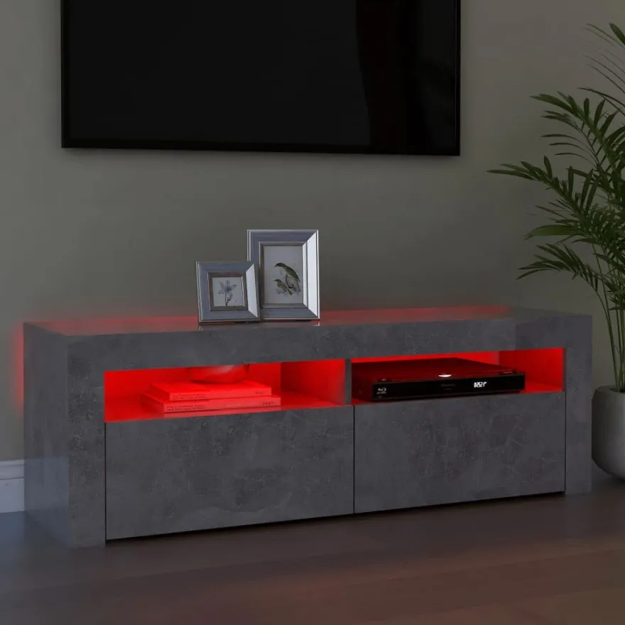 TV-kaappi/taso LED-valoilla, 120x35x40 cm, eri värejä (09085)