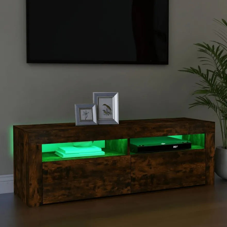 TV-kaappi/taso LED-valoilla, 120x35x40 cm, eri värejä (09085)