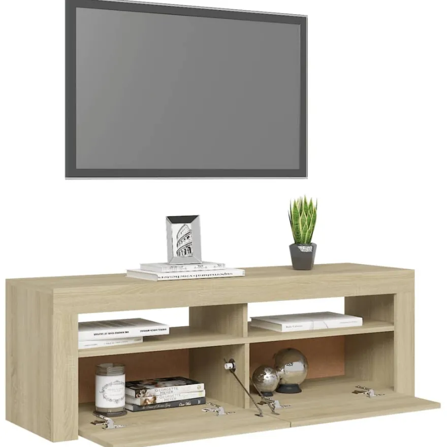 TV-kaappi/taso LED-valoilla, 120x35x40 cm, eri värejä (09085)
