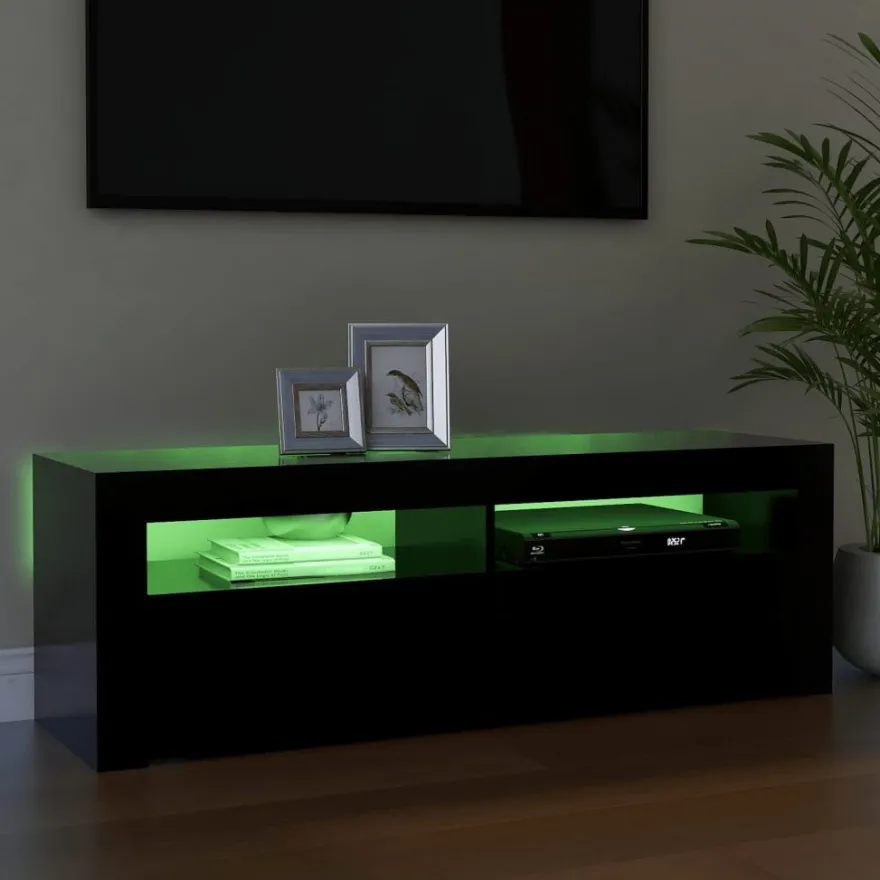 TV-kaappi/taso LED-valoilla, 120x35x40 cm, eri värejä (09085)