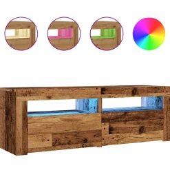 TV-kaappi/taso LED-valoilla, 120x35x40 cm, eri värejä (09085)