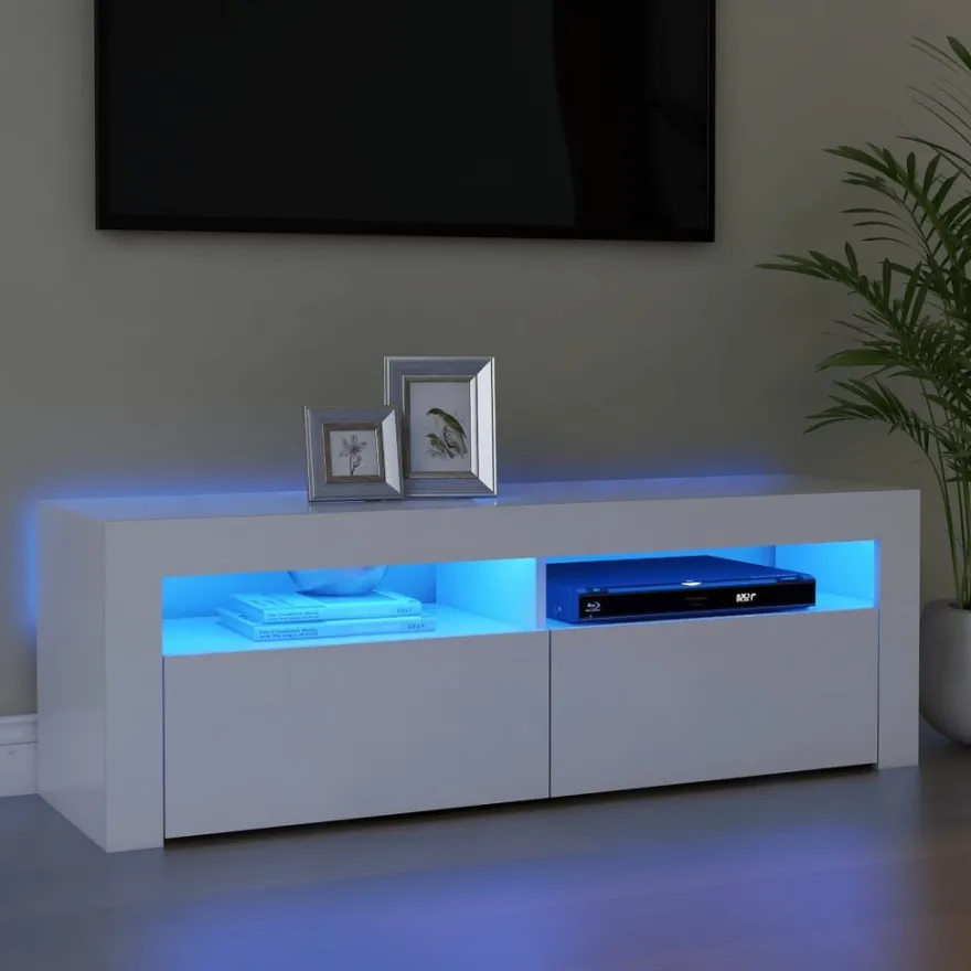 TV-kaappi/taso LED-valoilla, 120x35x40 cm, eri värejä (09085)
