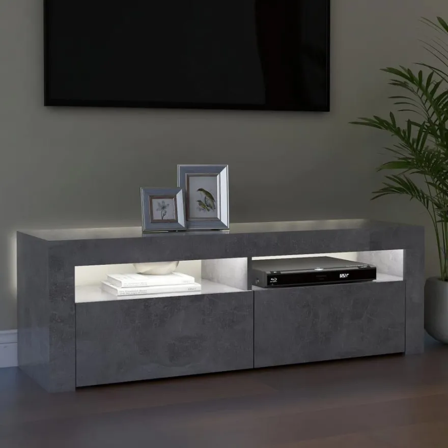 TV-kaappi/taso LED-valoilla, 120x35x40 cm, eri värejä (09085)