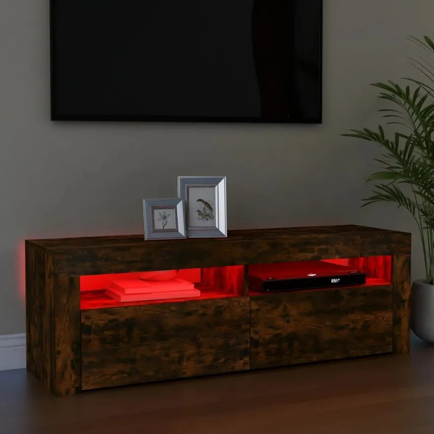 TV-kaappi/taso LED-valoilla, 120x35x40 cm, eri värejä (09085)