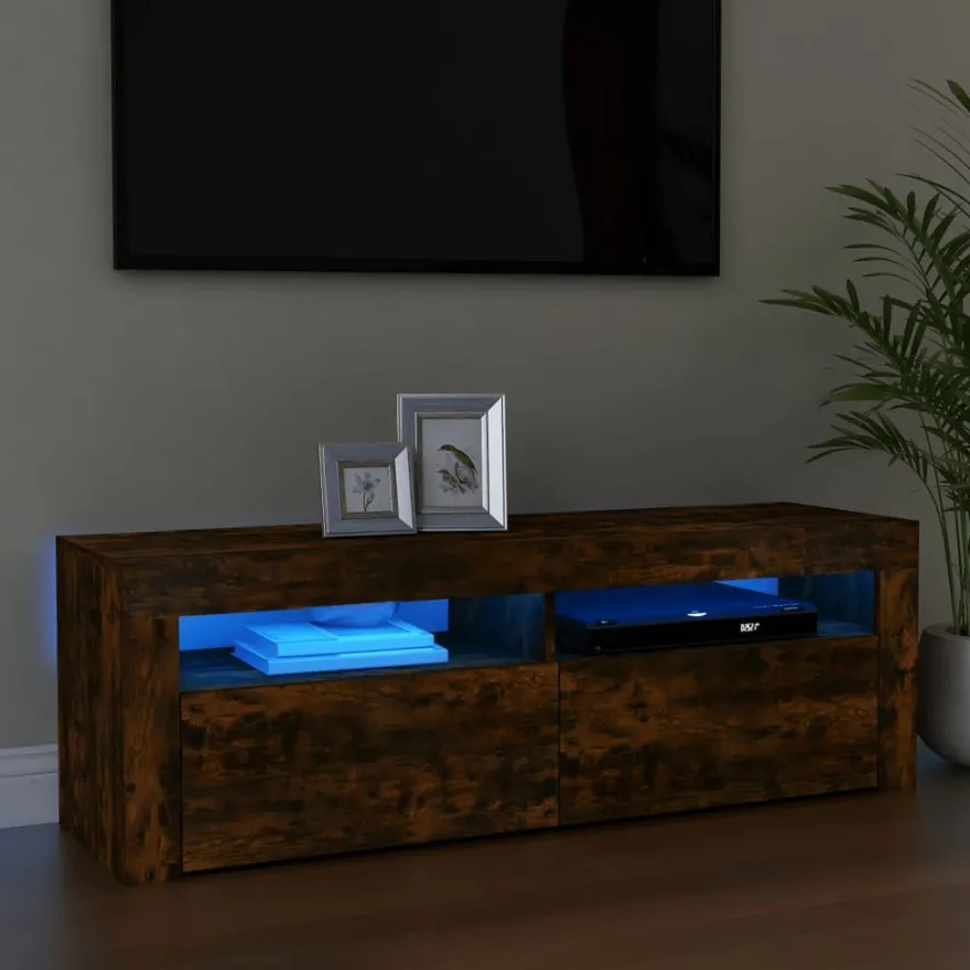 TV-kaappi/taso LED-valoilla, 120x35x40 cm, eri värejä (09085)