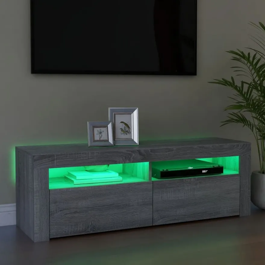 TV-kaappi/taso LED-valoilla, 120x35x40 cm, eri värejä (09085)