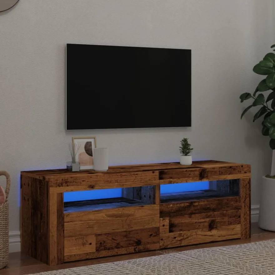 TV-kaappi/taso LED-valoilla, 120x35x40 cm, eri värejä (09085)