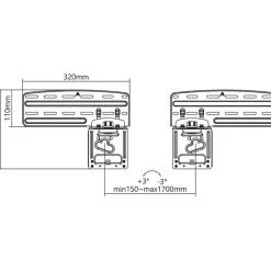 TV-seinäteline Nedis TVWM5065BK 43-85