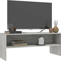 Tv-taso betoninharmaa 100x40x40 cm lastulevy