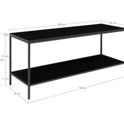 TV-taso House Nordic Vita, 100x36x45cm, 2 hyllyllä