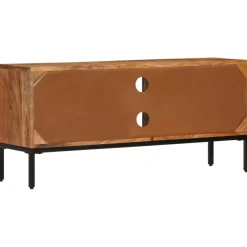 TV-taso hunajanruskea ja harmaa 110x30x50 cm täysi akaasiapuu (37076)