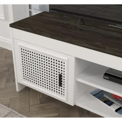 TV-taso Linento Furniture Done, valkoinen/tummanruskea