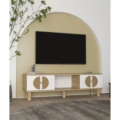 TV-taso Linento Furniture Inci Bohem, 150cm, valkoinen/ruskea