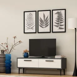 TV-taso Linento Furniture Leni, antrasiitti/valkoinen