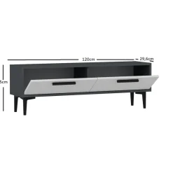 TV-taso Linento Furniture Leni, antrasiitti/valkoinen