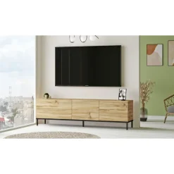 TV-taso Linento Furniture LV6, puukuosi, ruskea