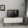 TV-taso Linento Furniture Picadilly, valkoinen/ruskea