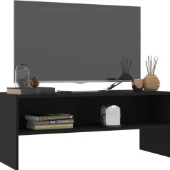 Tv-taso musta 100x40x40 cm lastulevy