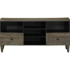 TV-taso musta 100x33x46 cm täysi mangopuu (17810)
