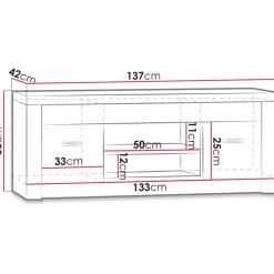 TV-taso Nomla INDIANAPOLIS 9, leveys 137cm, eri värejä