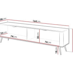 TV-taso Nomla 163 LANTE, leveys 164cm, musta