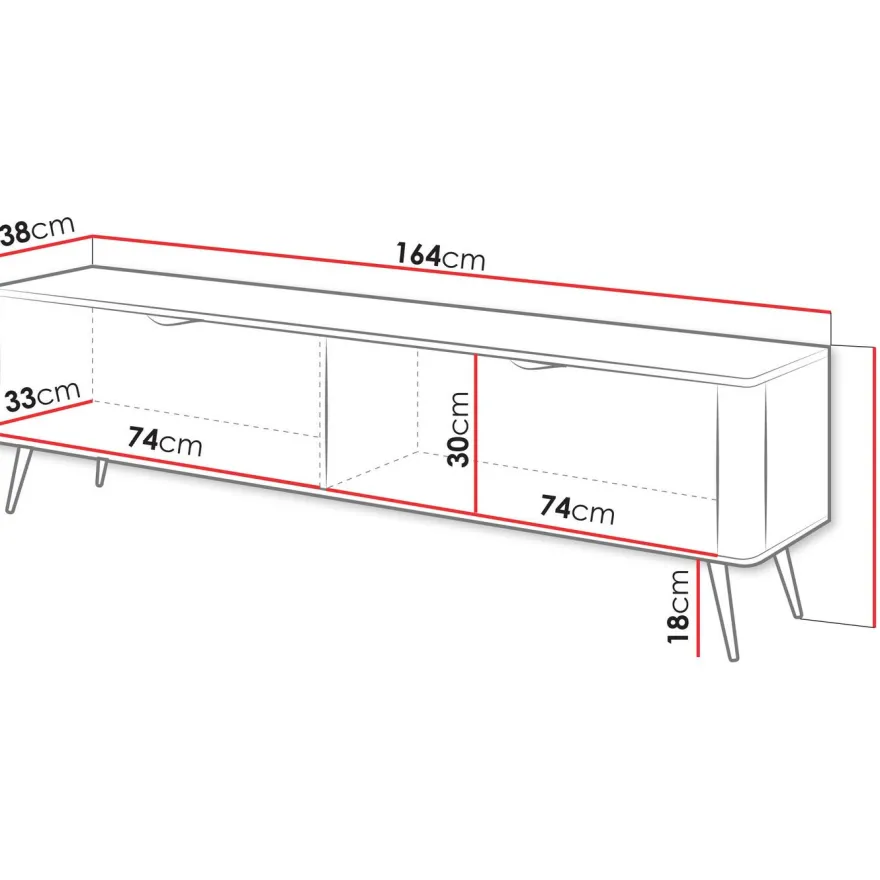 TV-taso Nomla 163 LANTE, leveys 164cm, musta