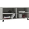 Tv-taso rullapyörillä betoninharmaa 90x35x35 cm lastulevy