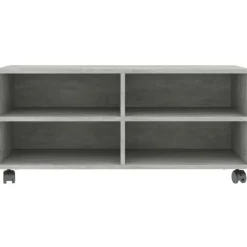 Tv-taso rullapyörillä betoninharmaa 90x35x35 cm lastulevy