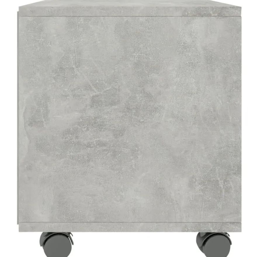 Tv-taso rullapyörillä betoninharmaa 90x35x35 cm lastulevy
