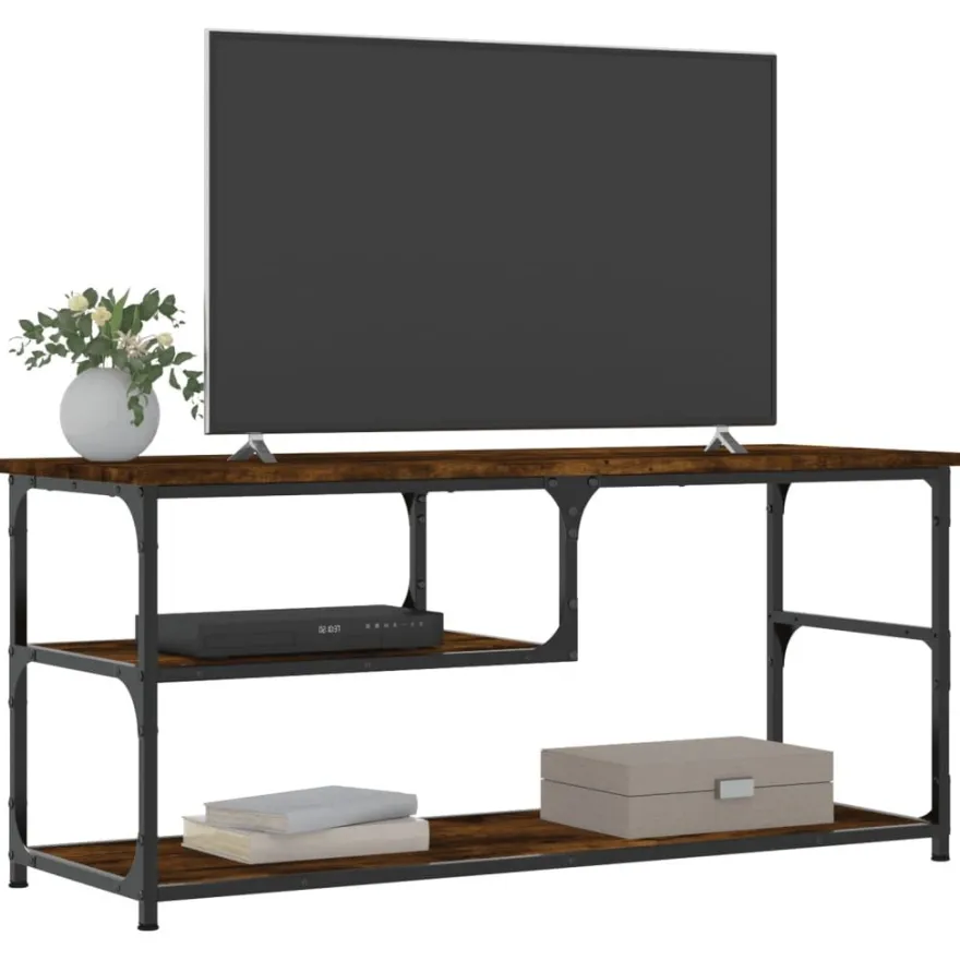 TV-taso teknisestä puusta ja teräksestä, 103x38x46,5 cm, eri värejä (29032)