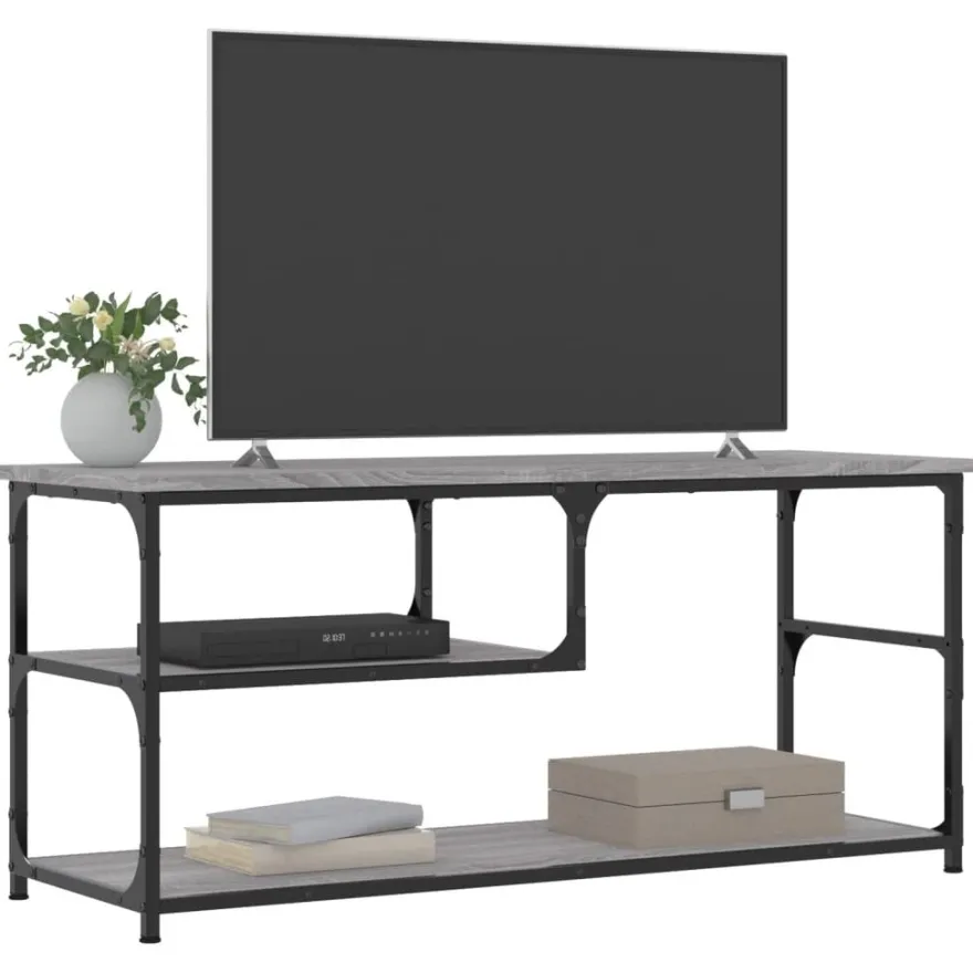 TV-taso teknisestä puusta ja teräksestä, 103x38x46,5 cm, eri värejä (29032)