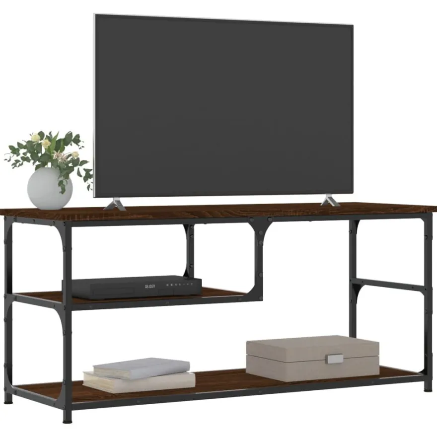 TV-taso teknisestä puusta ja teräksestä, 103x38x46,5 cm, eri värejä (29032)