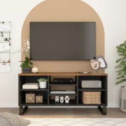 TV-taso, täysi mangopuu ja tekninen puu, 100x33x46 cm, eri värejä (31937)