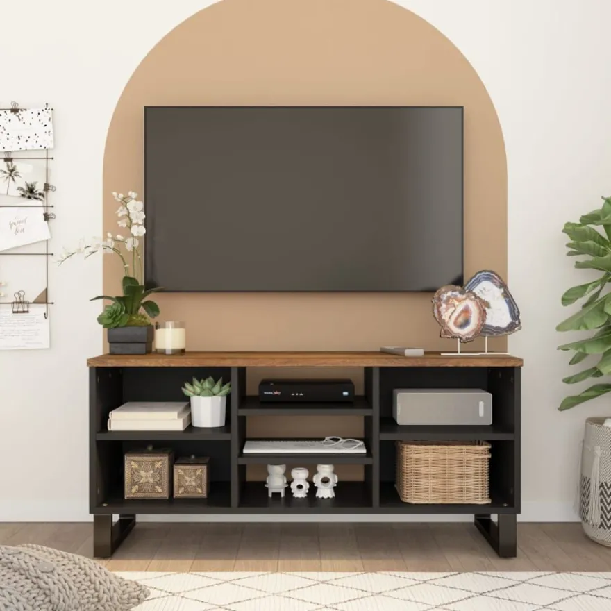 TV-taso, täysi mangopuu ja tekninen puu, 100x33x46 cm, eri värejä (31937)