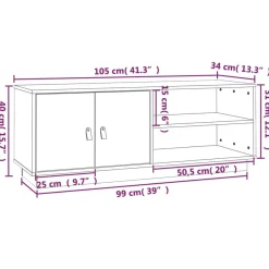TV-taso täysi mänty 105x34x40 cm, eri värejä (17152)
