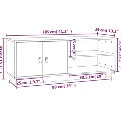 TV-taso täysi mänty 105x34x40 cm, eri värejä (17152)