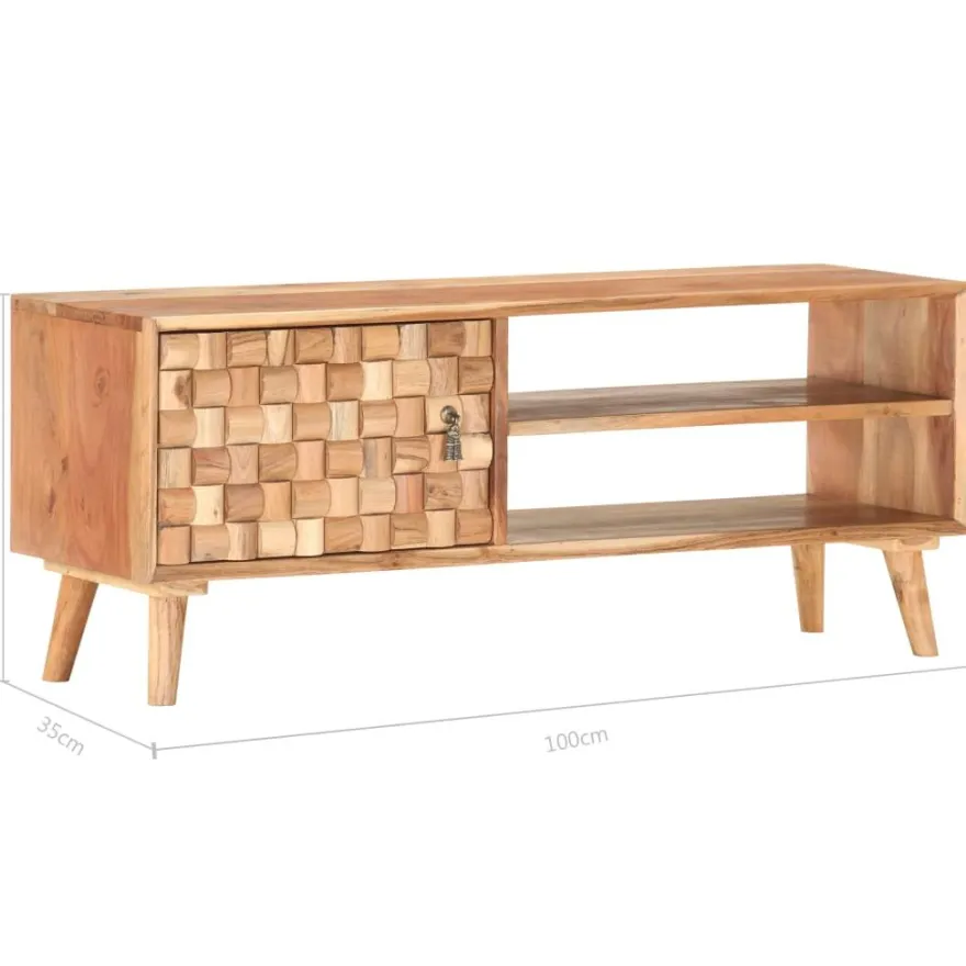 TV-taso 100x35x40 cm täysi akaasiapuu (87442)