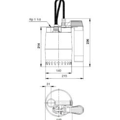 Tyhjennyspumppu Grundfos, KP150AV-1, upotettava