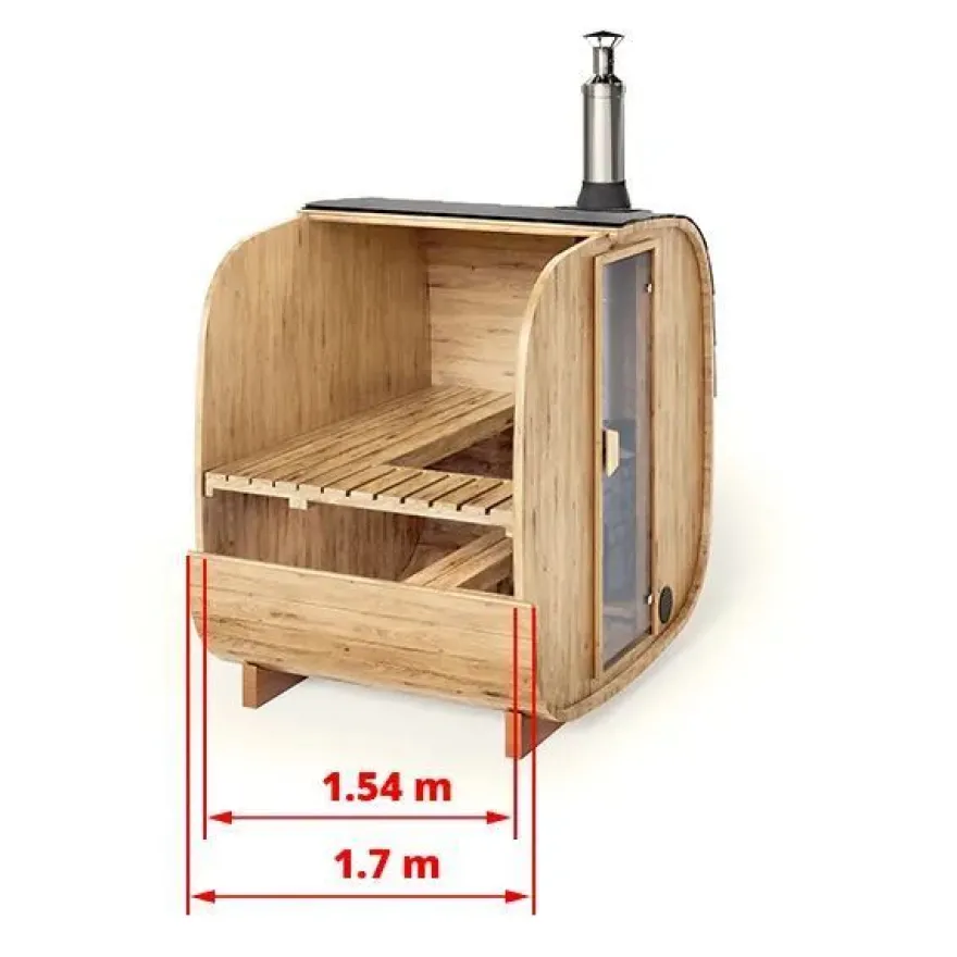 Tynnyrisauna Baltresto Cube, 220x170cm, 3 hlöä