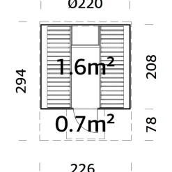 Tynnyrisauna Palmako Anita 1,6+0,7 m²